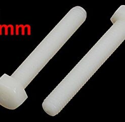 Alternative view of uxcell M6 x 40mm Full Thread Nylon Metric Hex Head Cap Screw Bolt 50 Pcs M6X40mm