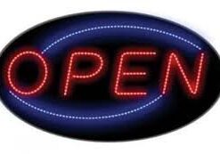 EXTRA LARGE 24X14 OPEN LED NEON SIGN WITH ON/OFF ANIMATION + ON/OFF SWITCH +CHAIN EXCLUSIVE BYWet Chalks TM LOGO IN SIGN