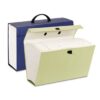 Smead Portable Expanding File Box, 19 Pockets, Blank Tabs, Printed Labels, Latch Closure, Legal Size, Blue (70806)