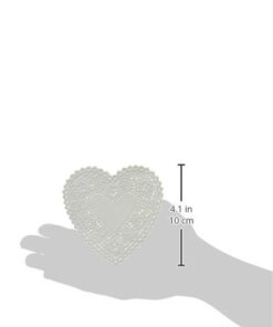 Alternative view of School Smart 85612 Heart Shaped Paper Lace Doilies - 4 inch - Pack of 100 - White
