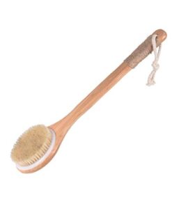 Chikoni Dry Bath Body Brush Back Scrubber with Anti-Slip Long Wooden Handle, 100% Natural Bristles Body Massager, Perfect for Exfoliating, Detox and Cellulite, Blood Circulation, Good for Health 30 31JE83J4XvL