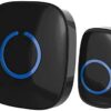 SadoTech Wireless Doorbells for Home, Apartments, Businesses, Classrooms, etc. - 1 Door Bell Ringer & 1 Plug-In Chime Receiver, Battery Operated, Easy-to-Use, Wireless Doorbell w/LED Flash, Black 39 31JftHj0RL