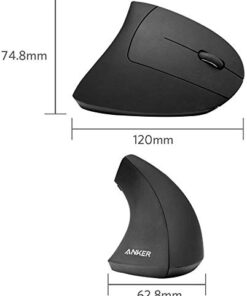Anker 2.4G Wireless Vertical Ergonomic Optical Mouse, 800 / 1200 /1600 DPI, 5 Buttons for Laptop, Desktop, PC, Macbook - Black 38 31K0DbS7O3L