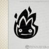 So Cool Stuff Calcifer Flame JDM - Vinyl 5.5" Tall (Color: Black) Decal Laptop Tablet Skateboard car Windows Stickers