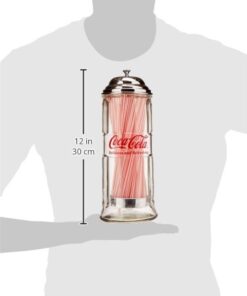 Tablecraft Coca-Cola Glass Straw Dispenser with Metal Lid, Small 25 31KnqfAZx7L