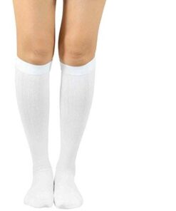 TeeHee Athletic Sports Bamboo Compression Socks for Women and Men 3-Pack Medium White 5 31LHApt2 AL