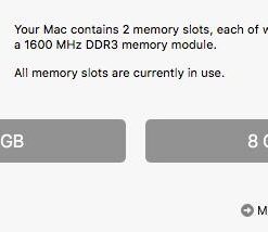 16GB kit (8GBx2), 204-pin SODIMM, DDR3 PC3-12800, 16GB Kit (8GBx2) 31 31MEX9fowGL