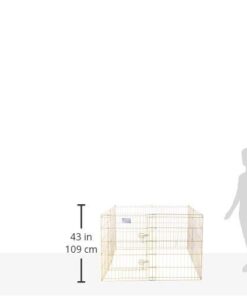 MidWest Homes for Pets Foldable Metal Dog Exercise Pen / Pet Playpen, Gold zinc w/ door, 24'W x 30'H, 1-Year Manufacturer's Warranty 30" H 34 31MYaMH2dPL