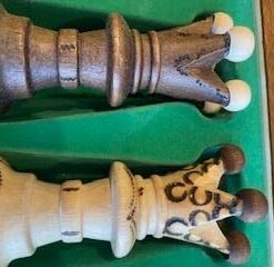 Wegiel Handmade European Ambassador Chess Set - Wooden 21 Inch Beech & Birch Board with Felt Base - Carved Hornbeam & Sycamore Wood Chess Pieces Ambassador - Brown 80 31Mimht9qML