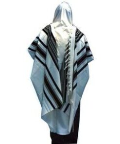 Talitnia Traditional Tallit 100% Wool Tallis Talit or Talis R-70 FRUM SIZE, White Black, 60 x 80 Inches