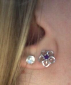 Amazon Collection Sterling Silver Sky Flower Stud Earrings Purple Amethyst 26 31N8rRNRWL