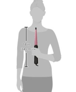 REMINGTON Pro Pearl Ceramic Conical Curling Wand, Digital Controls + 10 Heat Settings, Black/Pink, CI95AC4 1/2 - 1 Inch Black/Pink Tapered 38 31OFqrx4WBL
