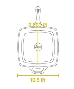 Lodge L8SGP3 Cast Iron Square Grill Pan, Pre-Seasoned, 10.5-inch 10.5 Inch 52 31OWrlfRQEL