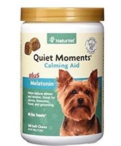 NaturVet Quiet Moments Calming Aid Plus Melatonin 180 Soft Chews 13.9OZ 24 31PHpVX iFL