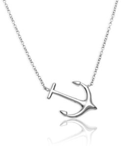Sterling Silver 16" + 2" Extension Sideways Anchor Necklace … 6 31Pr3D6wU8L