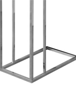 Monarch Specialties 3008, C-shaped, End, Side, Snack, Living Room, Bedroom, Laminate, White, Contemporary, Modern Accent Table-Glossy Chrome Metal, 10.25" L x 18.25" W x 25.25" H 30 31REV7XQvbL