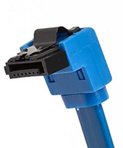 Monoprice SATA III 6.0 Gbps Cable - With Locking Latch, 90-Degree Plug, 1.5 Feet, Blue 18in 1 Pack 10 31Ttr5nD0uL