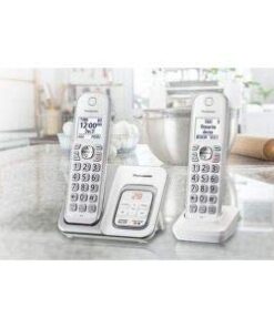 Panasonic DECT 6.0 Expandable Cordless Phone with Answering Machine and Smart Call Block - 2 Cordless Handsets - KX-TGD532W (White/Silver) White/Silver 2 Handsets Talking Caller ID + Answering Machine 26 31UTiSbPIoL