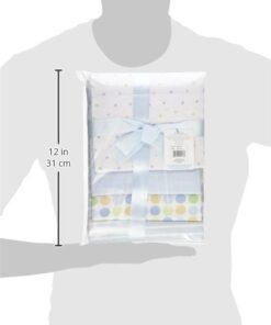 Luvable Friends Unisex Baby Cotton Flannel Receiving Blankets, Blue Stripes, One Size 8 31Uyc8GaHRL