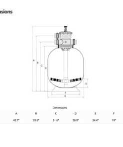 Aquamoto EcoPixel 24" Fiberglass Pool Filter with 2" Valve 24" Diameter Filter 15 31V9Vq7wL