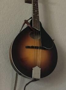 Walker & Williams M-41 Chestnut Brown Leather Mandolin Strap For A or F Types 22 31VGxNUPABL