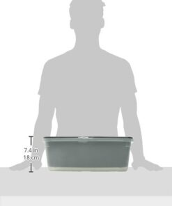 IRIS USA Open-Top Cat Litter Box with Shield and Scoop, Black Regular 33 31WpiWJ3xXL