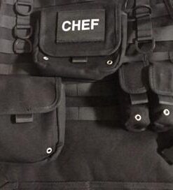 ThinkGeek Tactical Molle Apron - 2 Large Pouches and 3 Smaller Pouches, Front and Back Removable Patch with Adjustable Side Strap for the Perfect Fit 16 31XrnsdqExL