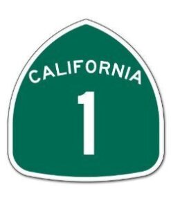 California Route Highway 1 car bumper window sticker 4" x 4"
