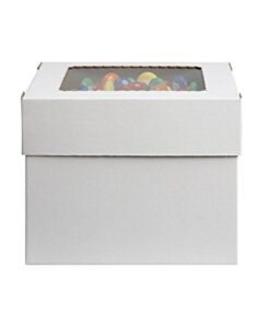 Alternative view of W PACKAGING WPCKB128 12x12x8 White/Kraft Plain 8" Deep Cake Box W/Window, E-Flute (Pack of 25) 1-(Pack)