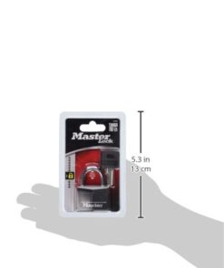 Master Lock Covered Aluminum Lock, Locker Lock with Key, Key Lock for Gym Locker, 1 Pack, 141D, Black Padlock 27 31bskSR4bPL