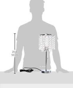SH Lighting Crystal Inspired Table Desk Lamp - Features Convenient Pull Chain - 19" Tall Great for Bedrooms, Living Rooms, or Offieces - Chrome Silver 20 31bszRsaTKL