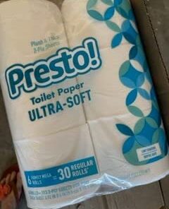 Amazon Brand - Presto! 2-Ply Toilet Paper, Ultra-Soft, Unscented, 24 Rolls (4 Packs of 6), Equivalent to 120 regular rolls 6 Rolls (Pack of 4) 72 31fVT4RSO L