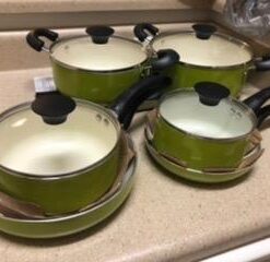 Cook N Home Pots and Pans Set Nonstick, 10 Piece Ceramic Kitchen Cookware Sets, Nonstick Cooking Set with Saucepans, Frying Pans, Dutch Oven Pot with Lids, Green 10-Piece 43 31fgzb9JLL