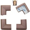 Roving Cove Corner Protector for Baby (4 Large Corners) - Hefty-Fit Heavy-Duty Soft Rubber Foam Furniture Corner Bumper Guards, 3M Adhesive Pre-Taped, Coffee Brown 4 Count (Pack of 1) 2 31hh813J1L