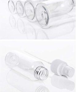 ALINK Spray Bottle, Empty Plastic Clear Small Travel Bottles With Fine Mist Sprayer for Cleaning Solutions and Essential Oils, 30 ml (1 oz.) Pack of 6 Plus Cleaning Cloth and Dropper 30ML/ 1 Ounce 22 31il uL4ydL