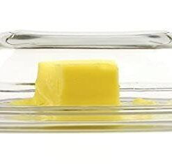 Alternative view of Kangaroo Glass Butter Dish with Lid - Elegant Crystal Glass to Hold Stick of Butter, Block of Cream Cheese & Serving Dish for Dishes & Small Fruits - Clear Butter Tray for Refrigerator & Counter Top