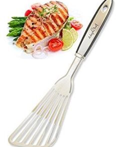 Fish Spatula – AdeptChef Stainless Steel, Slotted Turner – Thin-Edged Design Ideal For Turning & Flipping To Enhance Frying & Grilling – Sturdy Handle, Multi-Purpose – Buy Yours TODAY! 1 Pack 16 31rmusBkSZL