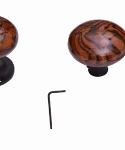 A29 Porcelain Rim Lock Knob Set, Swirl Brown Color, Black Powder Coat Stem Brown Swirl 10 31sRx5ojshL
