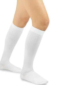 Alternative view of TeeHee Athletic Sports Bamboo Compression Socks for Women and Men 3-Pack Medium White