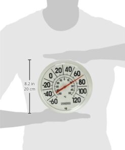 Springfield Indoor Outdoor Big Bold Thermometer, 8.5 Inch, White 36 31tD0I1MSL
