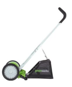 Greenworks 16-Inch Reel Lawn Mower with Grass Catcher 25052,Black/Green, 47"D x 22"W x 29.75"H 16" Reel Mower 35 31u0yHIKEjL