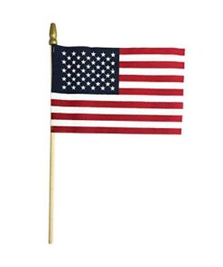 GIFTEXPRESS 12-Pack, Proudly MADE IN U.S.A. 8x12 Inch Spearhead Handheld American Stick Flags/Grave marker American Flags/USA Stick Flag (12) 25 31xc85J9otL