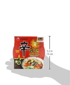 Nongshim Gourmet Spicy Shin Noodle Soup Bowl, 12 Pack, Microwaveable Ramyun Soup Noodles, No MSG Added 22 31y7elFqABL
