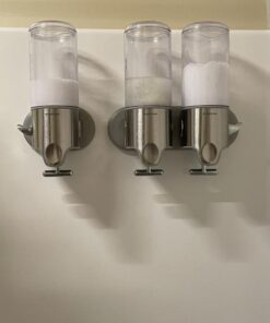 simplehuman Single Wall Mount Shower Pump, 15 fl. oz. Shampoo and Soap Dispenser, Stainless Steel 31 41 6DqbcQxL