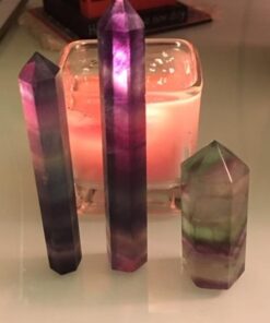 CrystalTears Fluorite Healing Crystal Wands Set Faceted Prism Gemstone Point Wand Carved Reiki Healing Stone with Box Gift for Christmas Fluorite-3pcs 30 410NV73AQjL