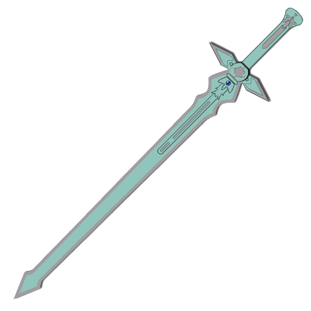 Armory Replicas™ - Titan Attack Kirito's Dark Repulser Elucidator Sword Set - Stainless Steel, Vibrant Colors, Exclusive Combos for Sword Art Online Anime Enthusiasts Black & Aqua Sword Set 4 Armory Replicas™ - Titan Attack Kirito's Dark Repulser Elucidator Sword Set - Stainless Steel, Vibrant Colors, Exclusive Combos for Sword Art Online Anime Enthusiasts Black & Aqua Sword Set - Image 4