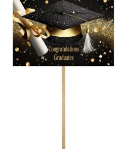 NCS Blue Plastic Graduation Cap and Paper Diploma Cake Topper and One 4"(W) X 3"(H) Congrats Grad Sign Sticker 7 411FKt2pTuL