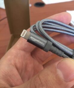 Amazon Basics Nylon Braided Lightning to USB A Cable, MFi Certified Apple iPhone Charger, Dark Gray, 3-Foot 3 Feet 1 50 411RiPCvRDL
