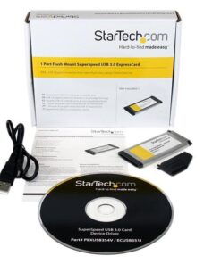 StarTech.com 1 Port Flush Mount ExpressCard SuperSpeed USB 3.0 Card Adapter with UASP Support - ExpressCard USB 3.0 Adapter (ECUSB3S11), Green 34-54mm 11 411aQyAOEPL
