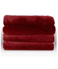 Alternative view of Sunbeam Electric Heated Blanket Throw Velveteen Soft Plush Reversible Throw, Personal 3-Heat Controller, (Red) 50" x 60" Red